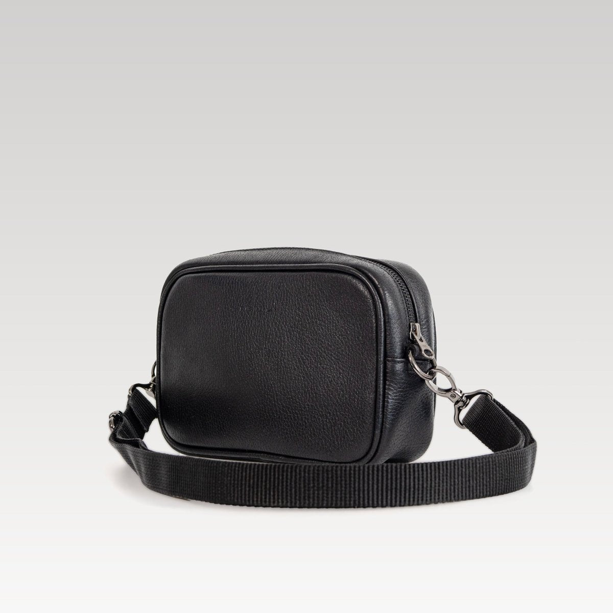 Bandolera de piel para hombre Alberto negro - JA LEATHER