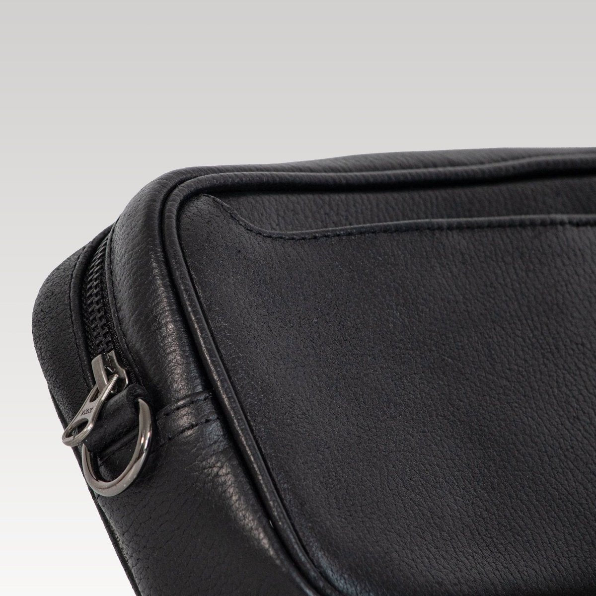 Bandolera de piel para hombre Alberto negro - JA LEATHER