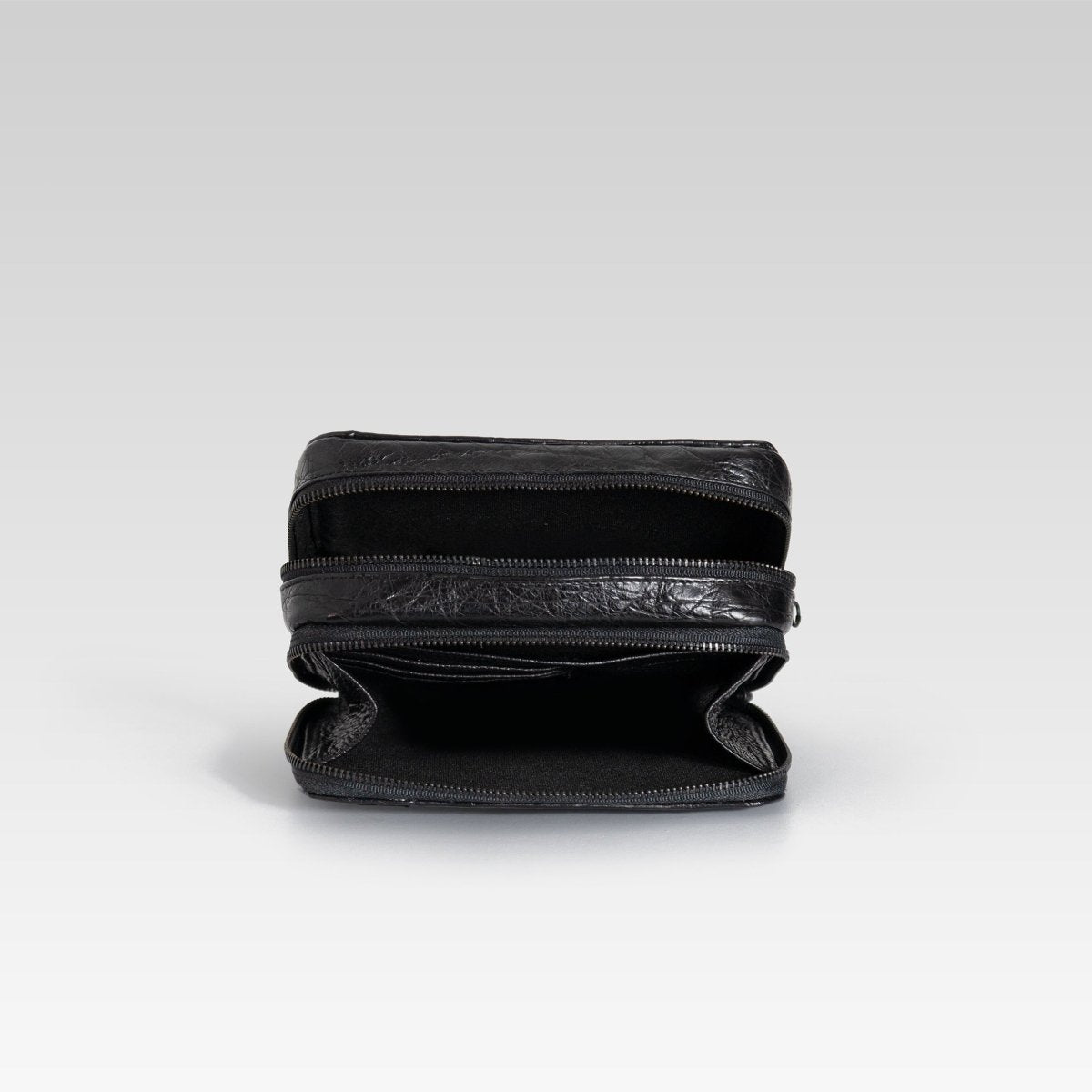 Bandolera de piel para hombre Cesar cocodrilo negro - JA LEATHER