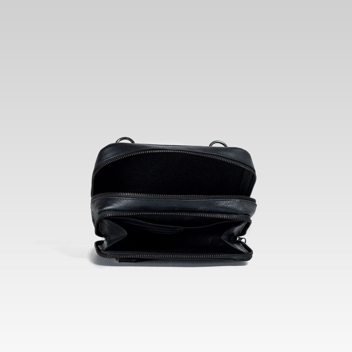 Bandolera de piel para hombre Cesar negro - JA LEATHER