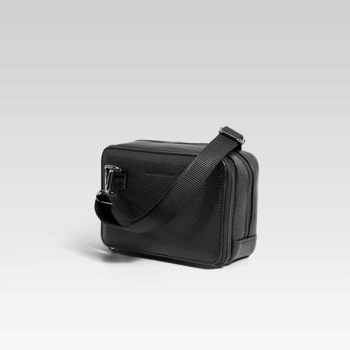 Bandolera de piel para hombre Cesar negro - JA LEATHER