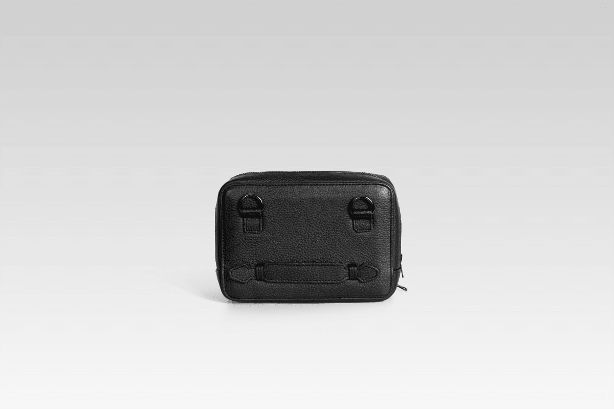 Bandolera de piel para hombre Cesar negro - JA LEATHER