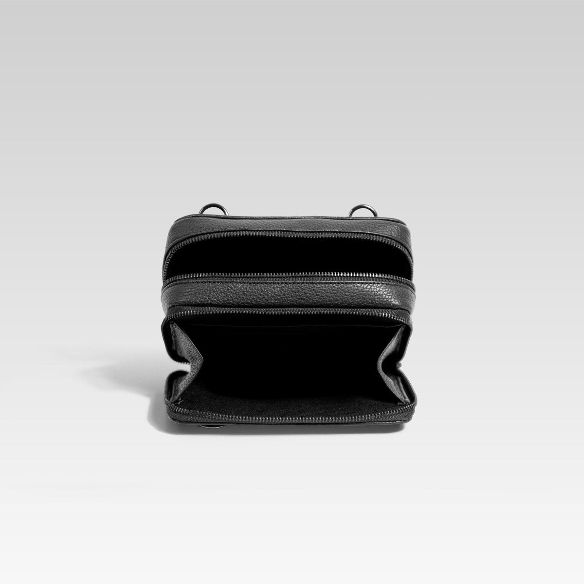 Bandolera de piel para hombre Cesar negro - JA LEATHER