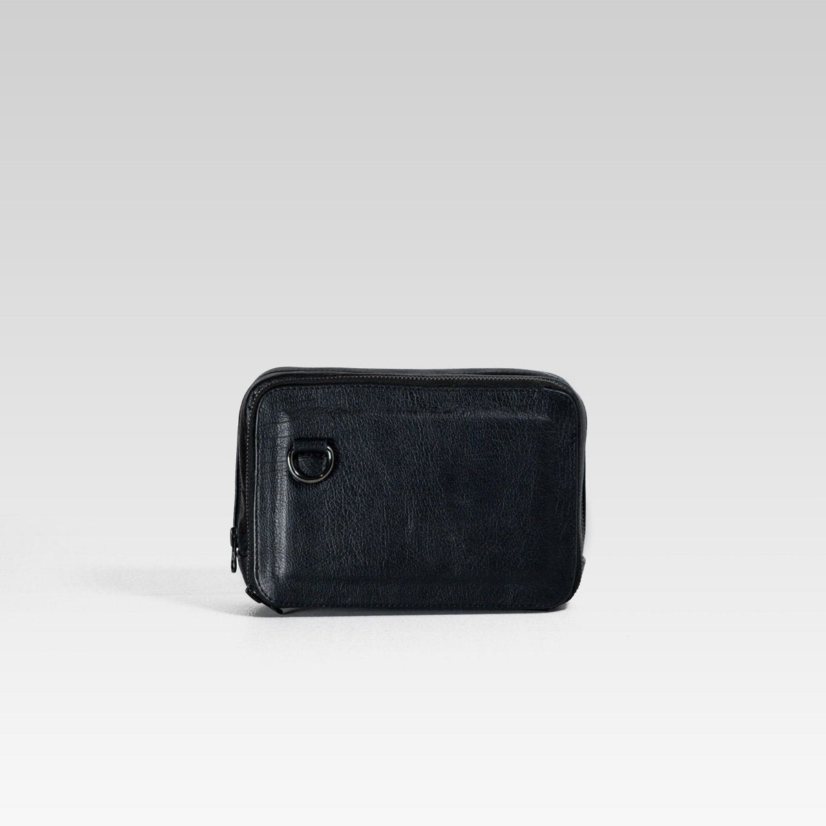 Bandolera de piel para hombre Cesar negro - JA LEATHER