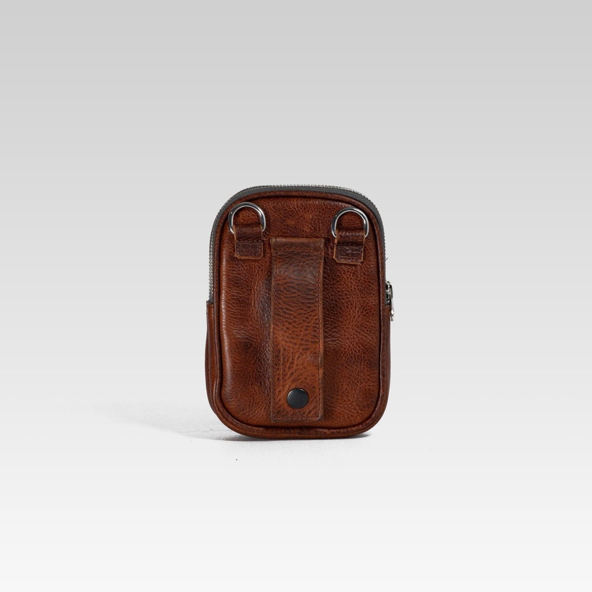 Bandolera de piel para hombre cocodrilo cafe - JA LEATHER