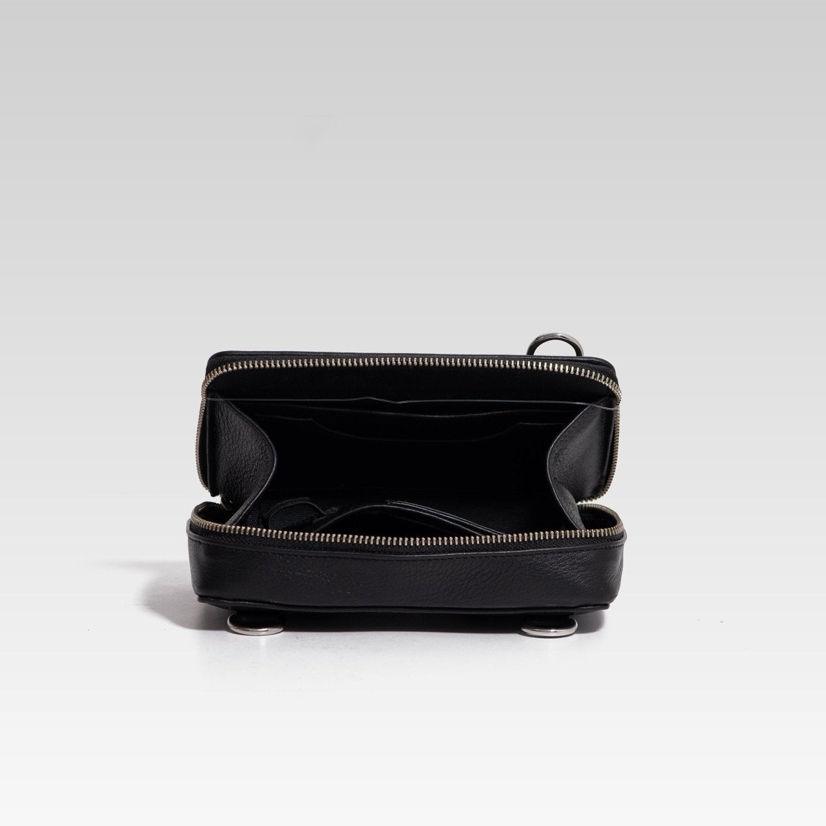 Bandolera de piel para hombre Santiago negro - JA LEATHER