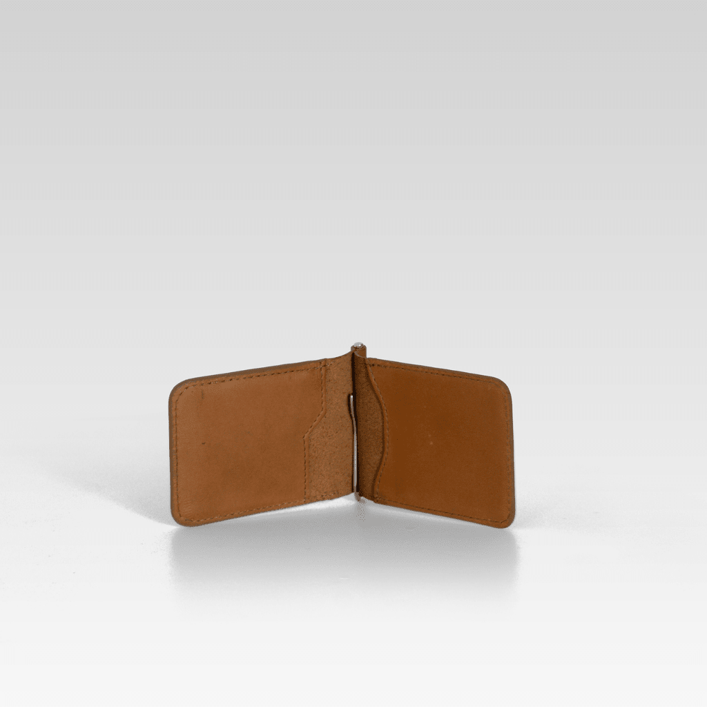 Billetera clip de piel de cocodrilo para hombre César miel - JA LEATHER