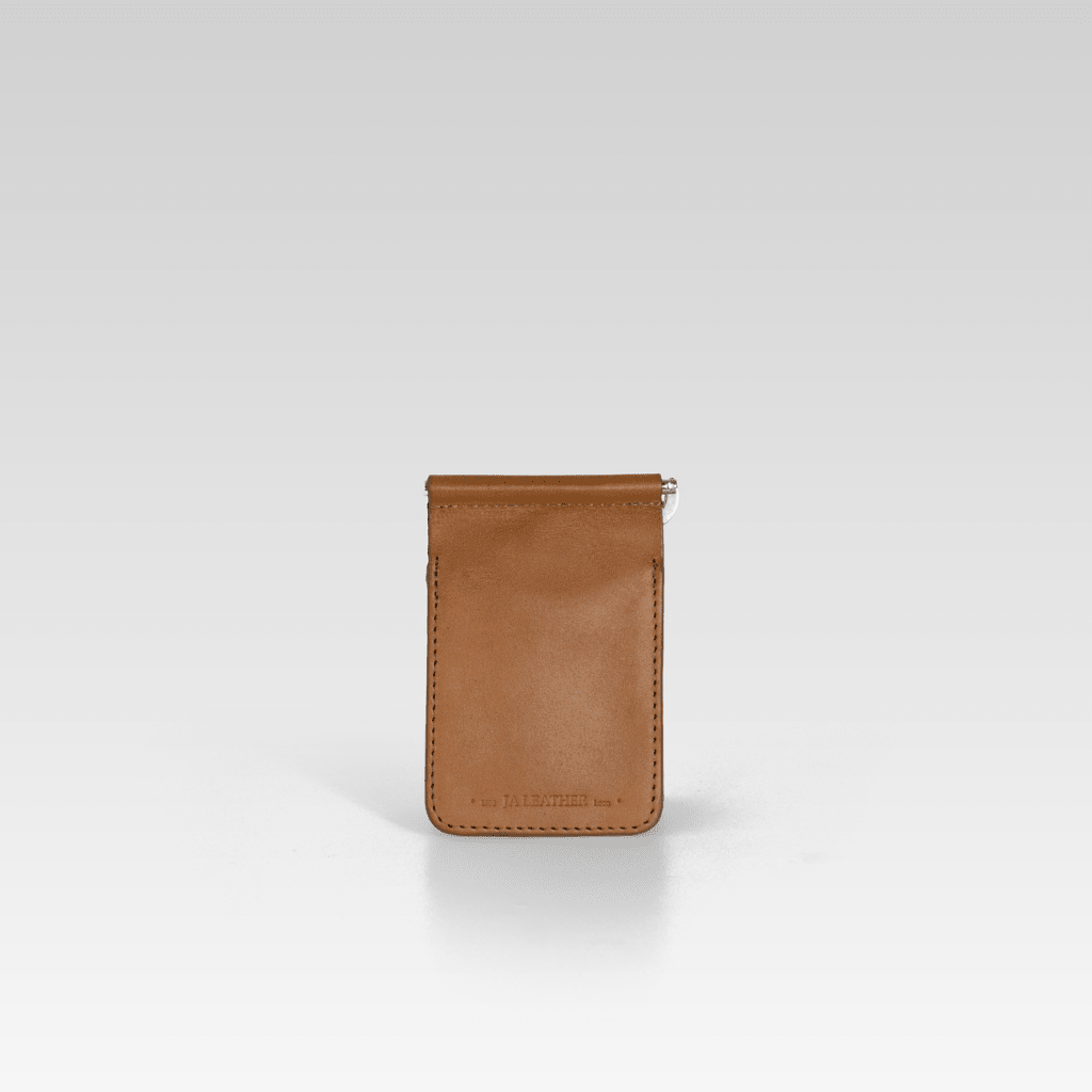 Billetera clip de piel de cocodrilo para hombre César miel - JA LEATHER
