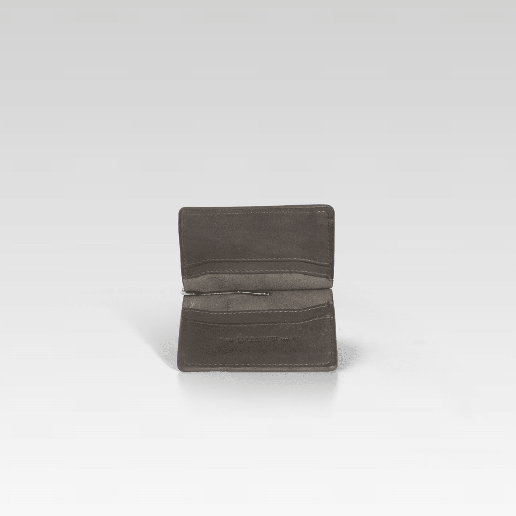 Billetera clip de piel de cocodrilo para hombre Santiago gris - JA LEATHER
