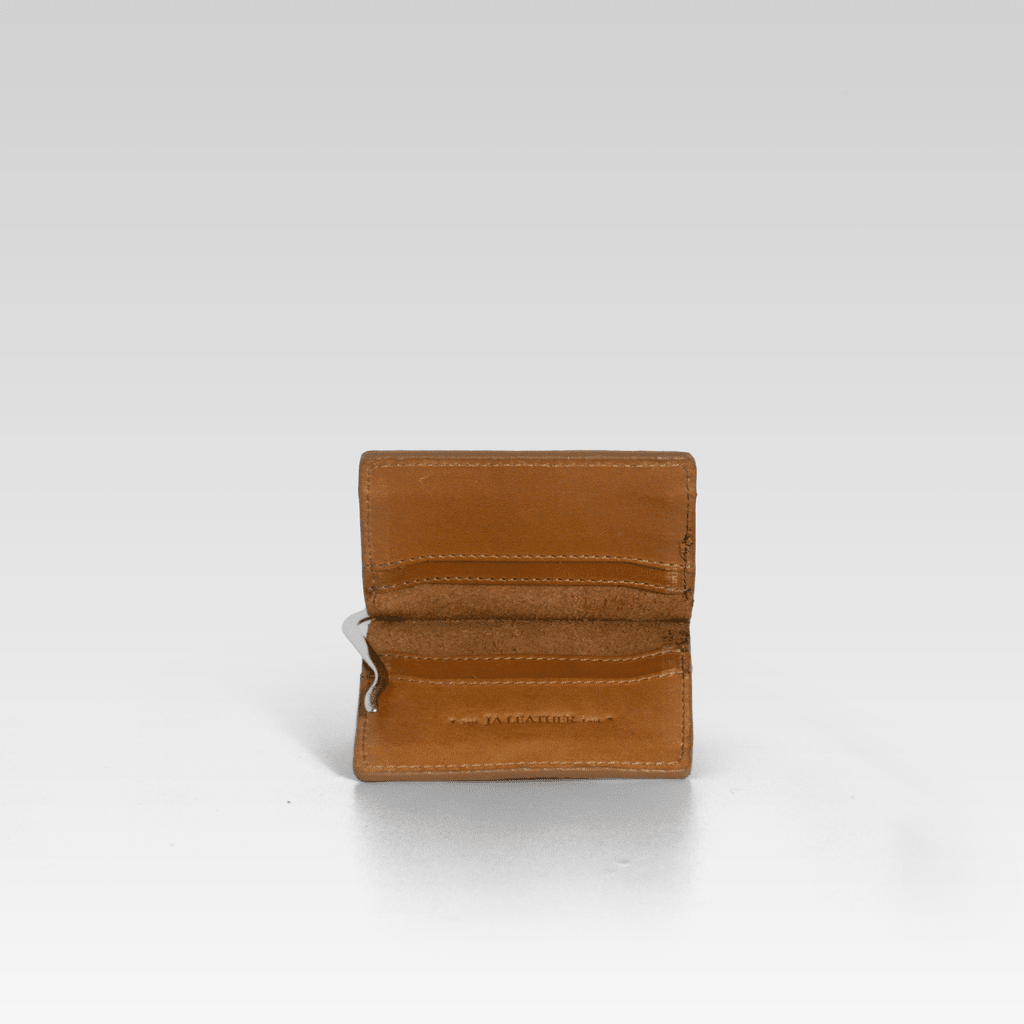 Billetera clip de piel de cocodrilo para hombre Santiago miel - JA LEATHER