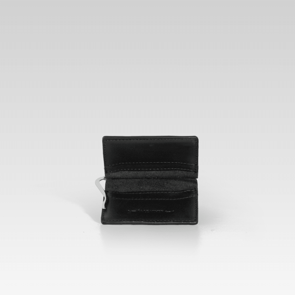 Billetera clip de piel de cocodrilo para hombre Santiago negro - JA LEATHER