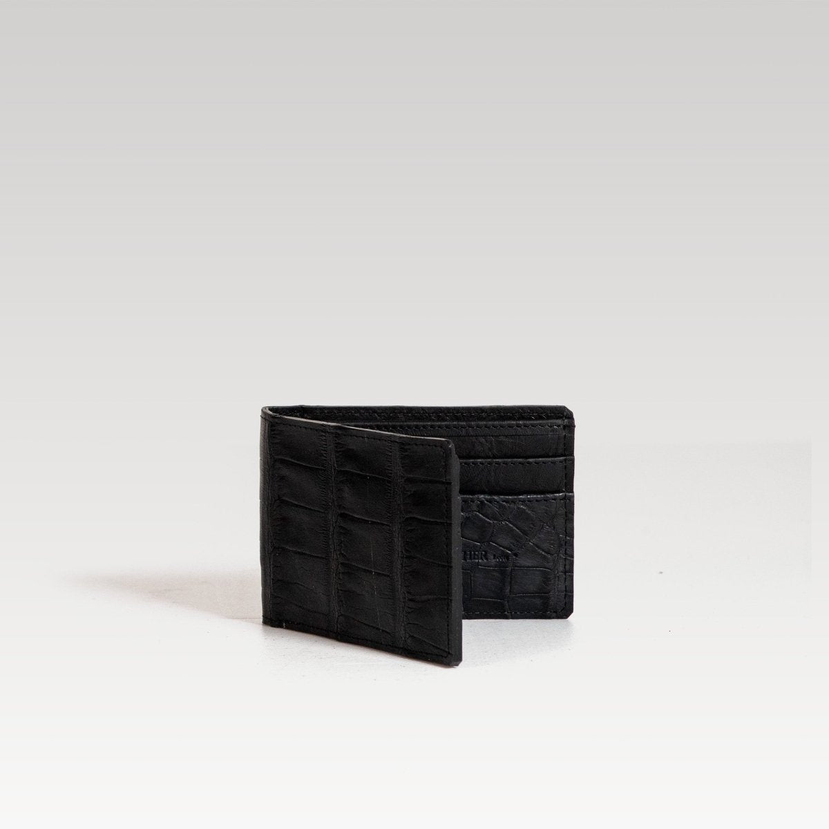 Billetera Cocodrilo Genuino Negro. - JA LEATHER