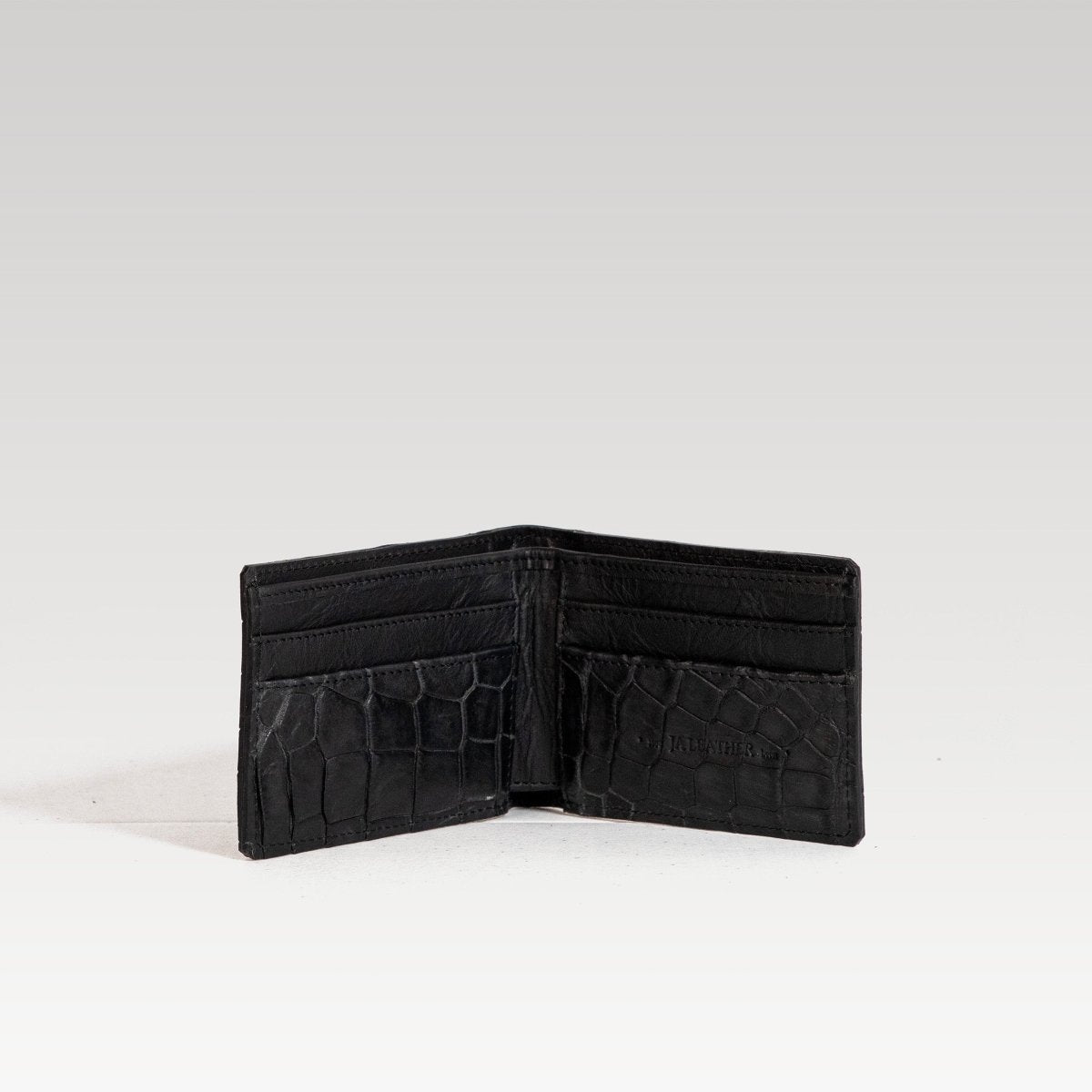 Billetera Cocodrilo Genuino Negro. - JA LEATHER