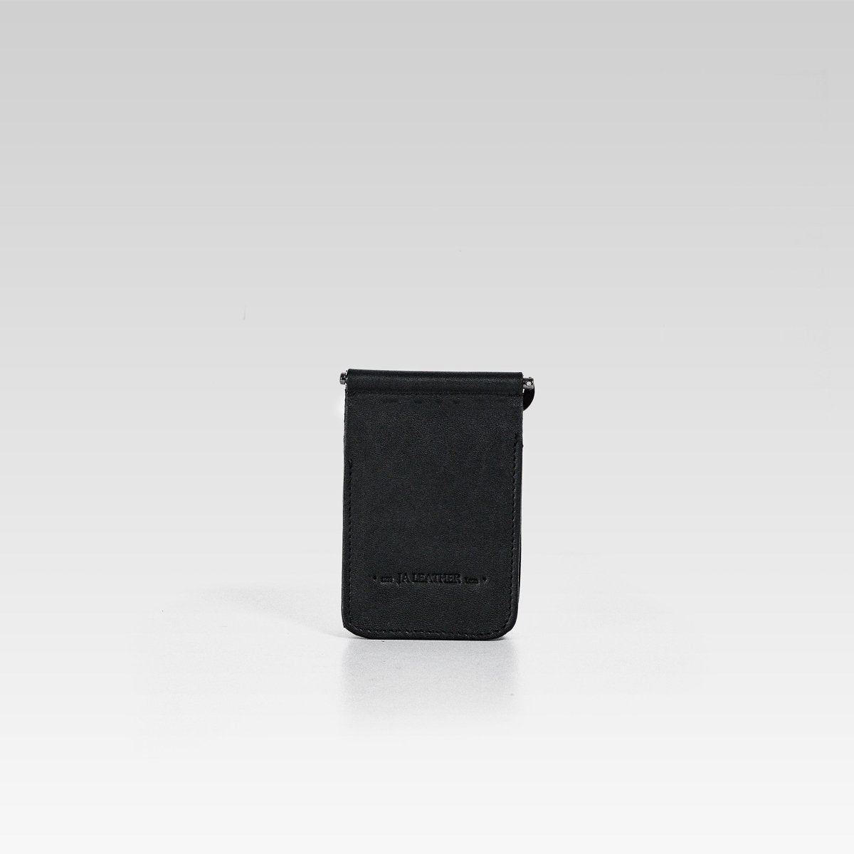 Billetera de clip Cesar avestruz negro - JA LEATHER
