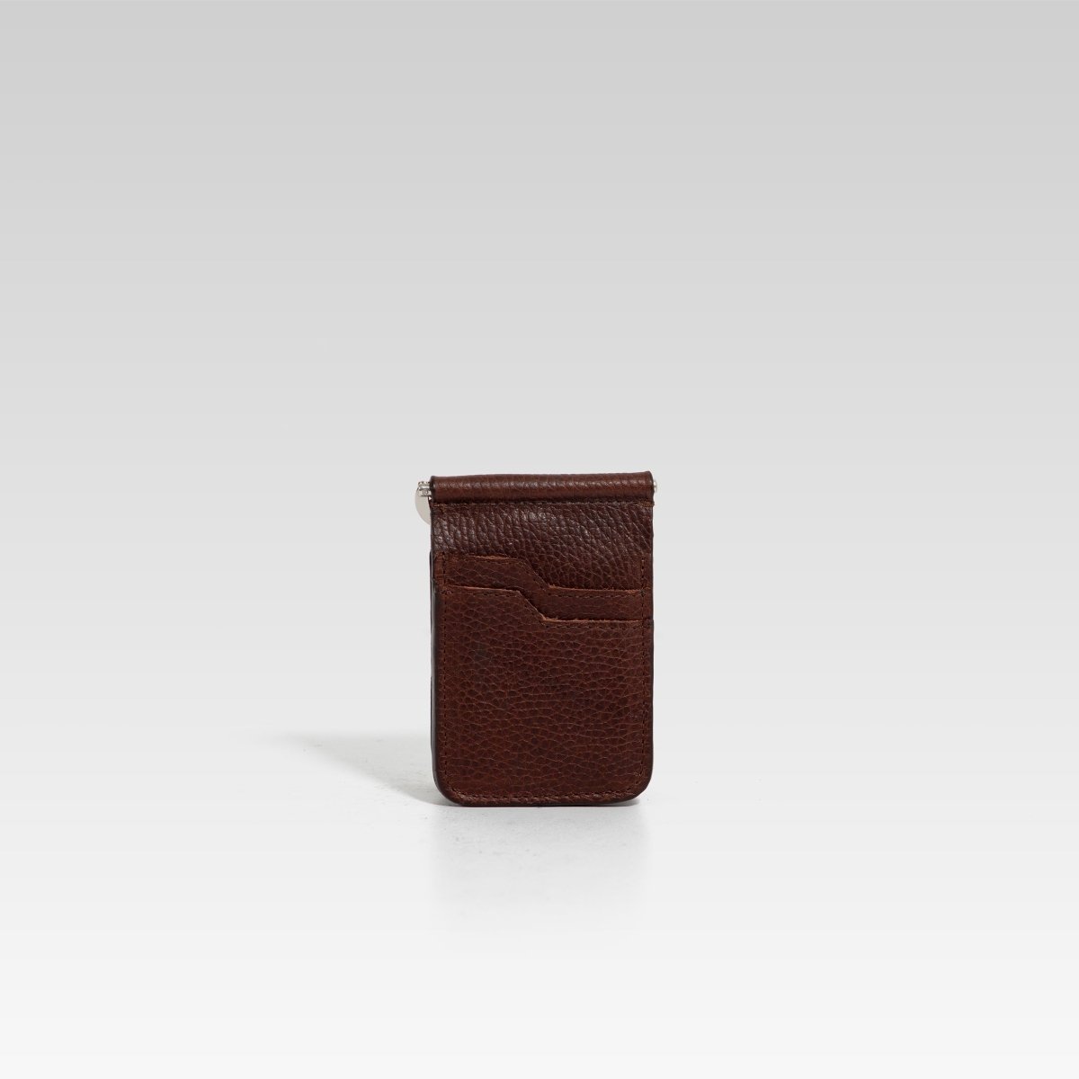Billetera de clip Cesar café chocolate - JA LEATHER