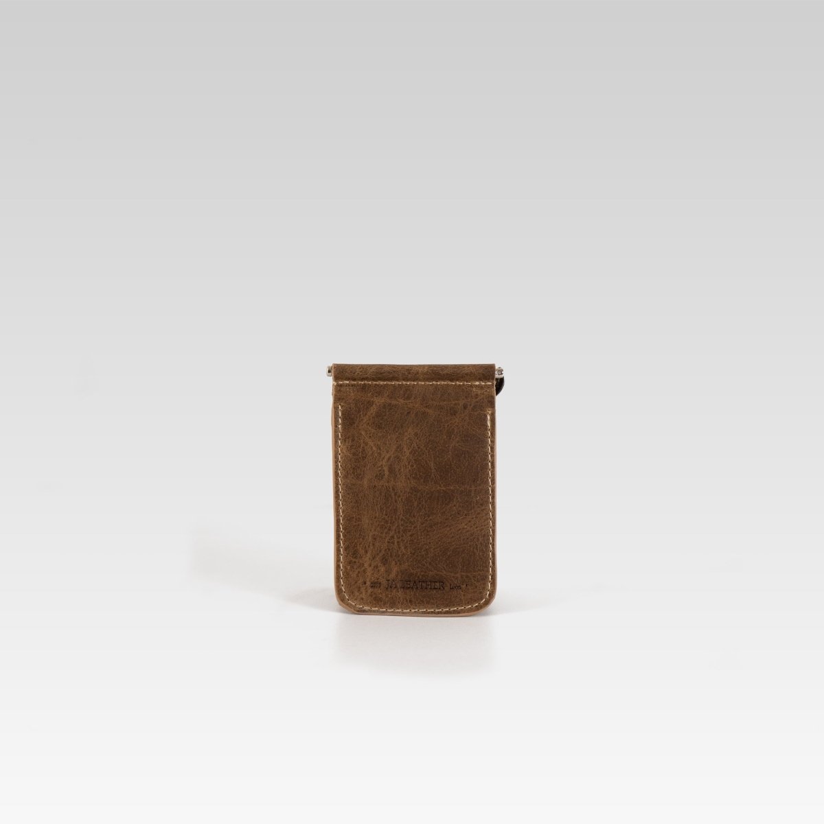 Billetera de clip Cesar café vaquero ringle beige - JA LEATHER