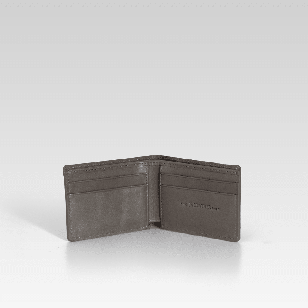 Billetera de piel genuina de cocodrilo para hombre gris - JA LEATHER