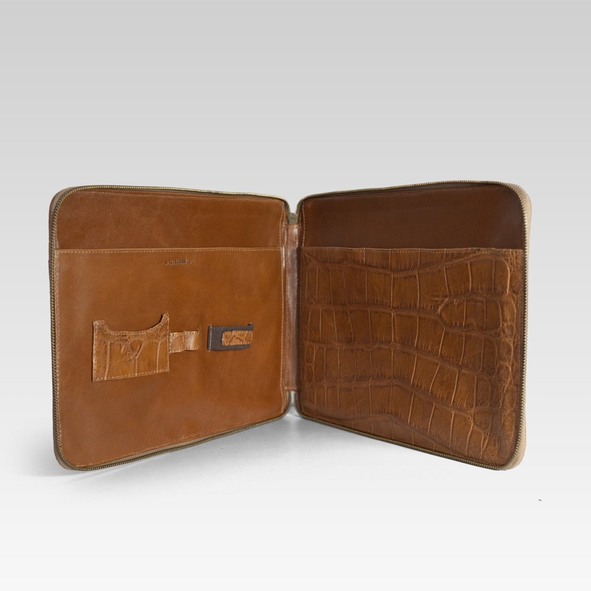 Carpeta laptop Alberto Cocodrilo Miel - JA LEATHER
