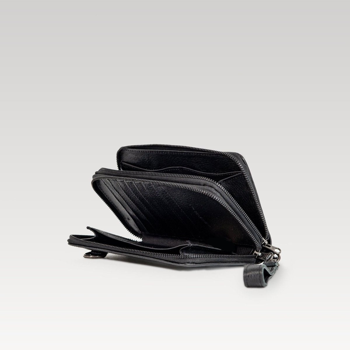 Cartera/Neceser 2/C Large Walker Negro flott - JA LEATHER