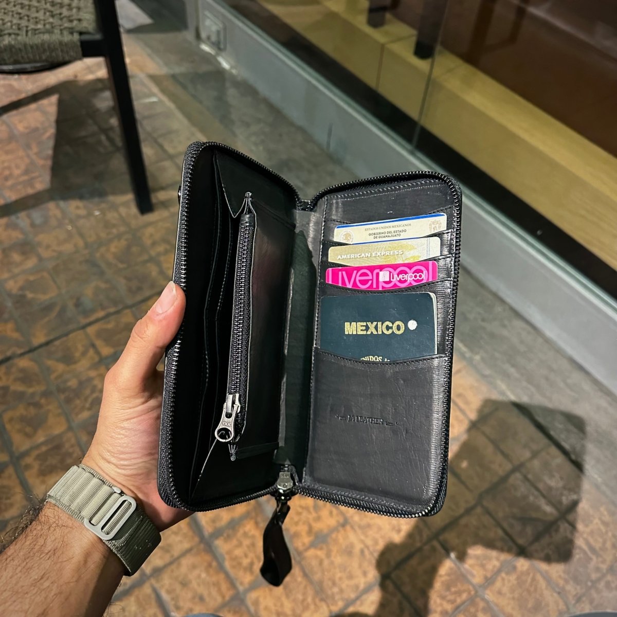 Cartera/Neceser Walker 1/Cierre Negra - JA LEATHER
