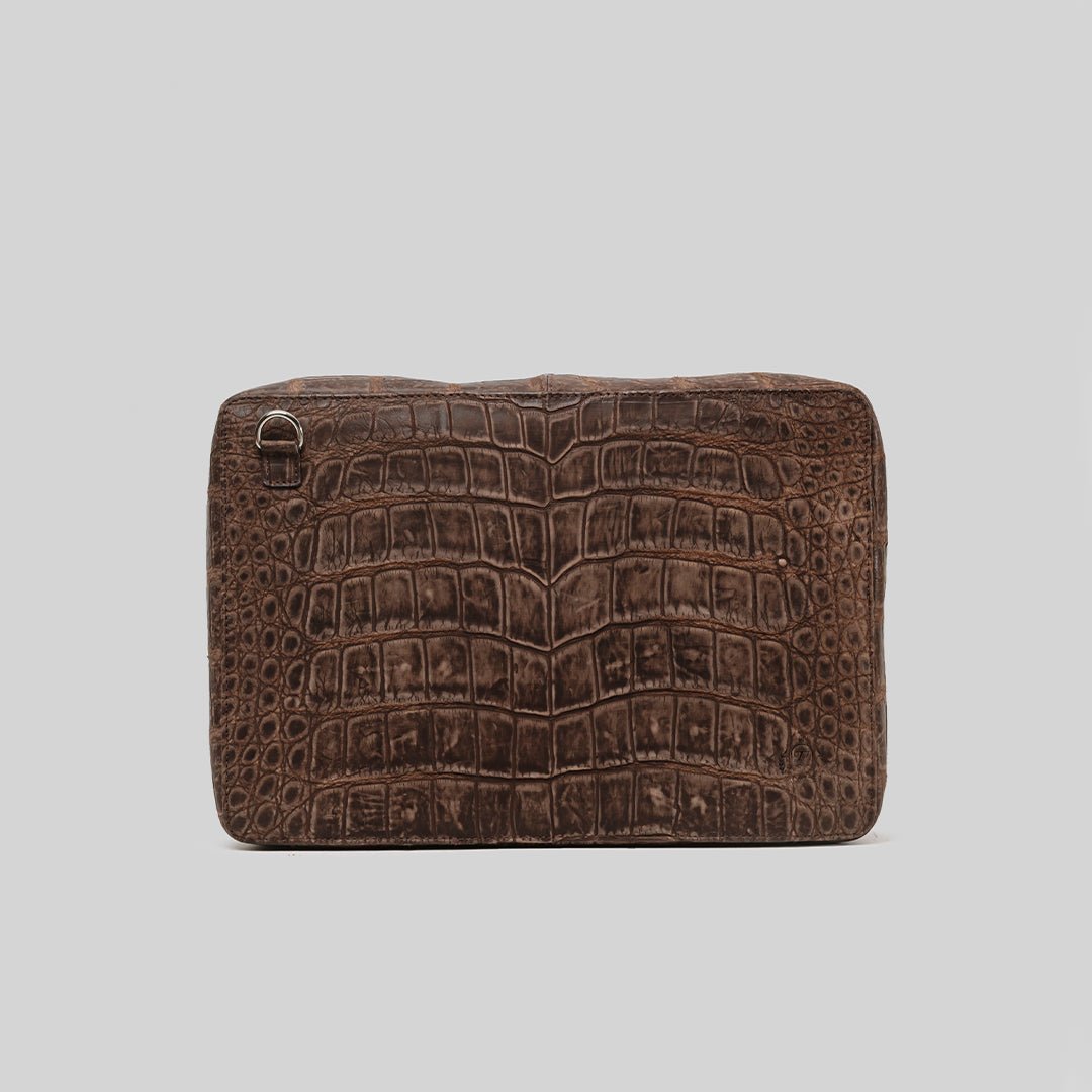 Maletín portalaptop de piel Diego Cocodrilo brush - JA LEATHER