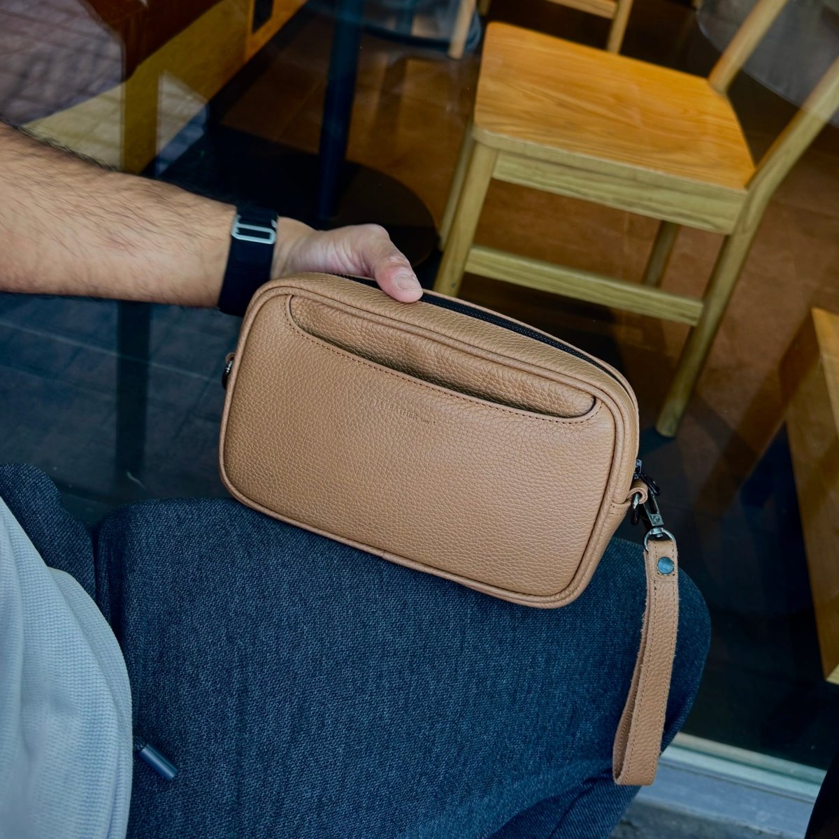 Neceser Alberto Serpiente Piton Genuina Durazno - JA LEATHER