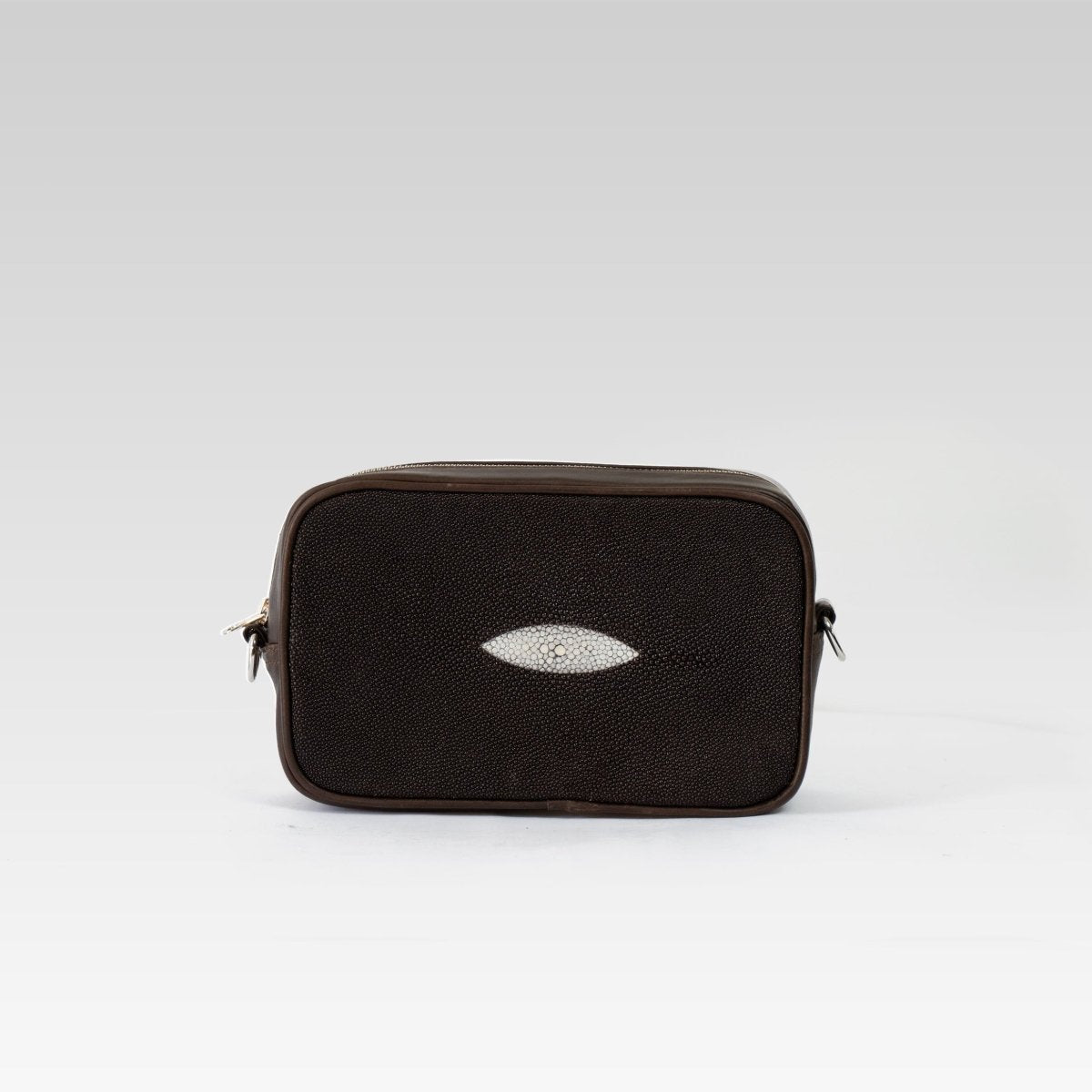 Neceser de piel para hombre Alberto mantarraya cafe - JA LEATHER