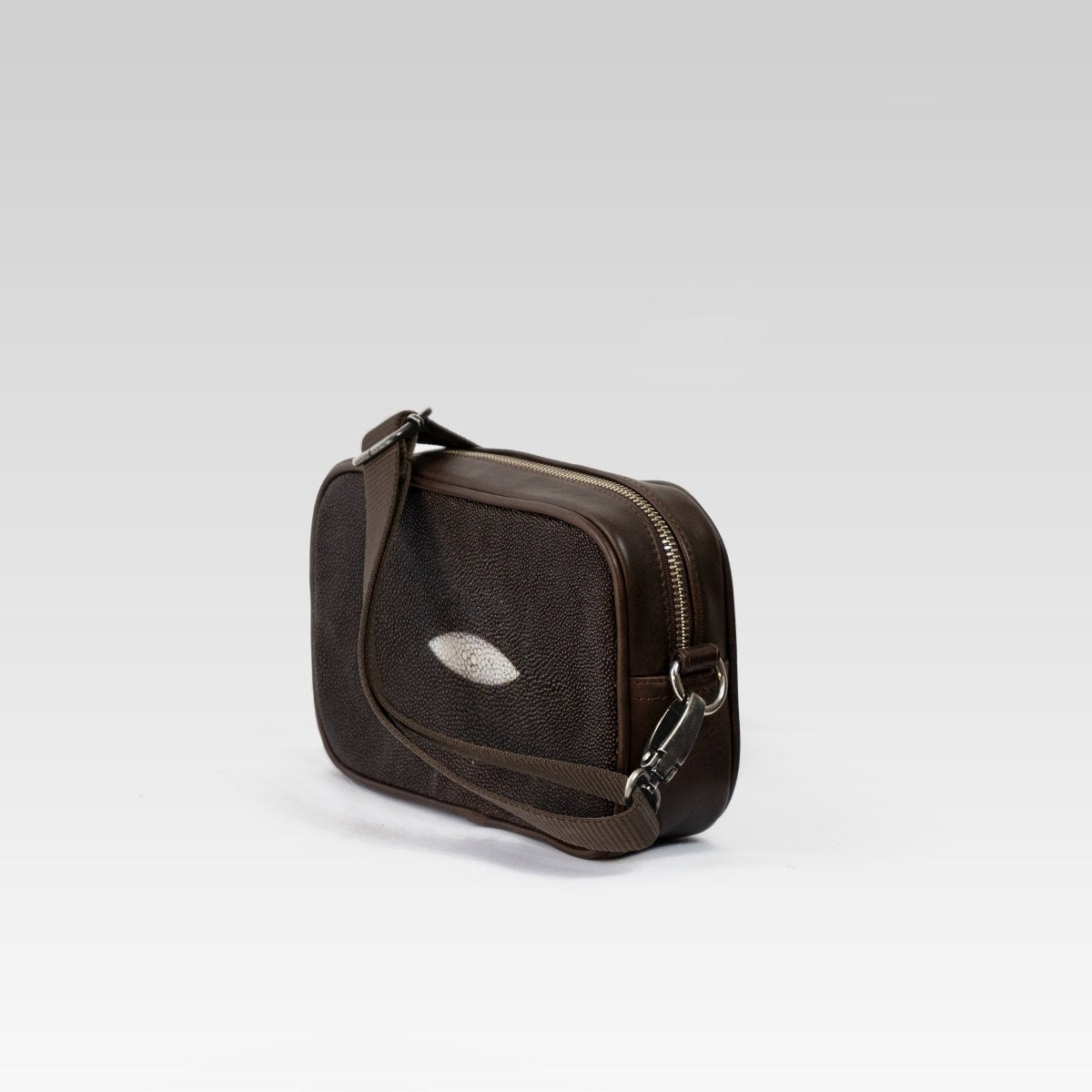 Neceser de piel para hombre Alberto mantarraya cafe - JA LEATHER