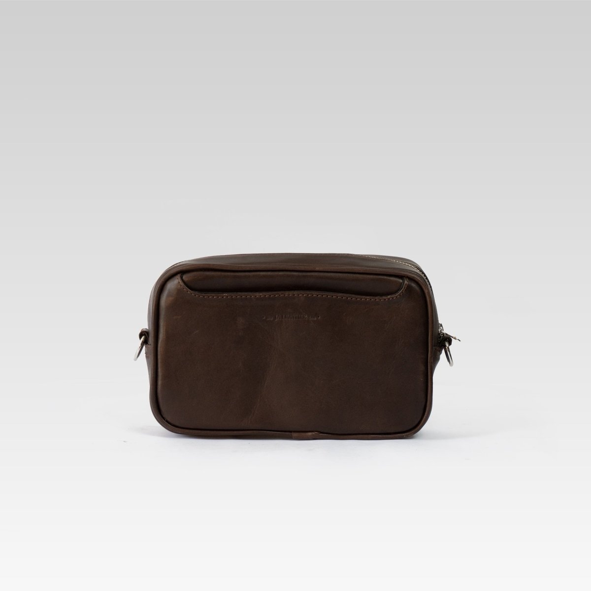Neceser de piel para hombre Alberto mantarraya cafe - JA LEATHER