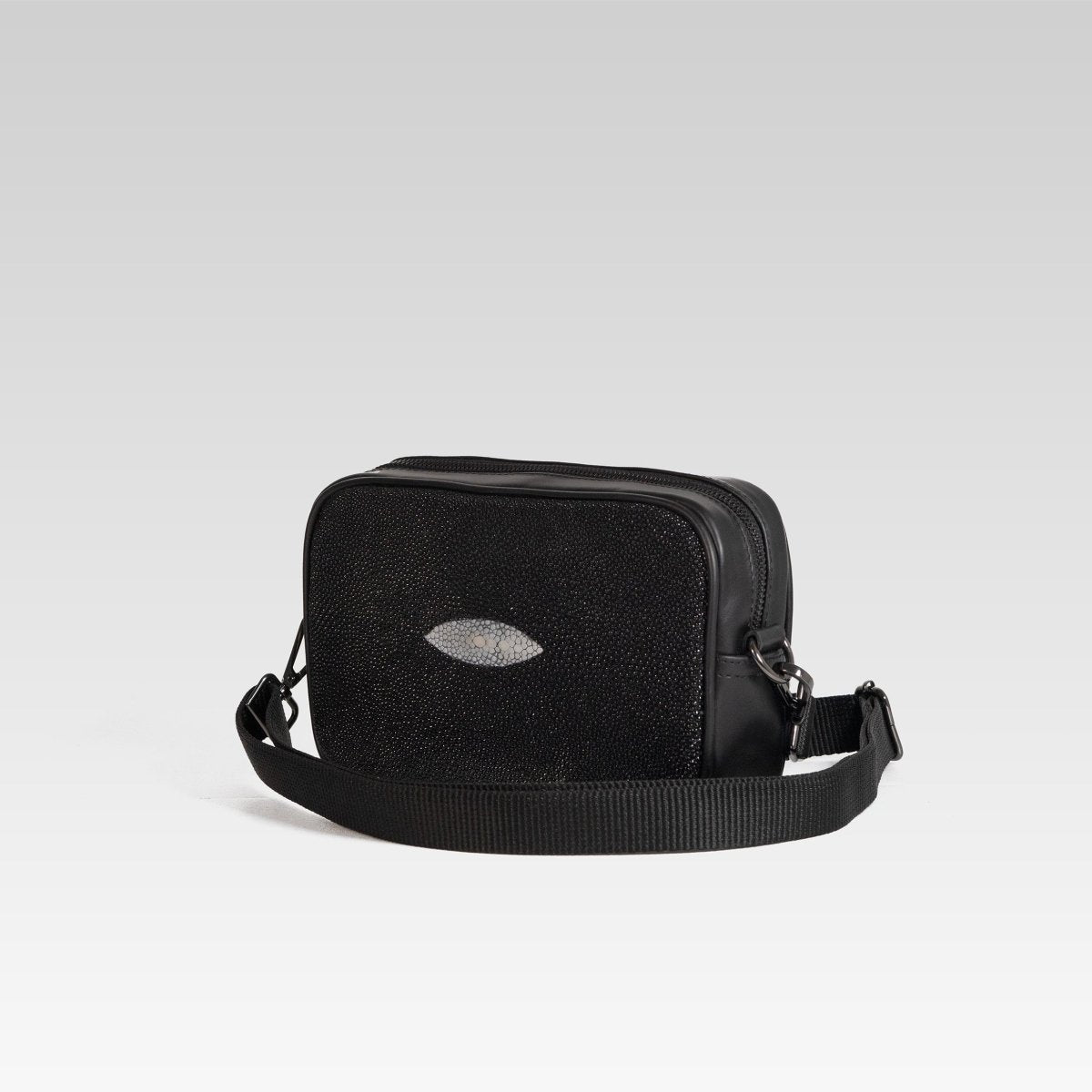 Neceser de piel para hombre Alberto mantarraya negro - JA LEATHER