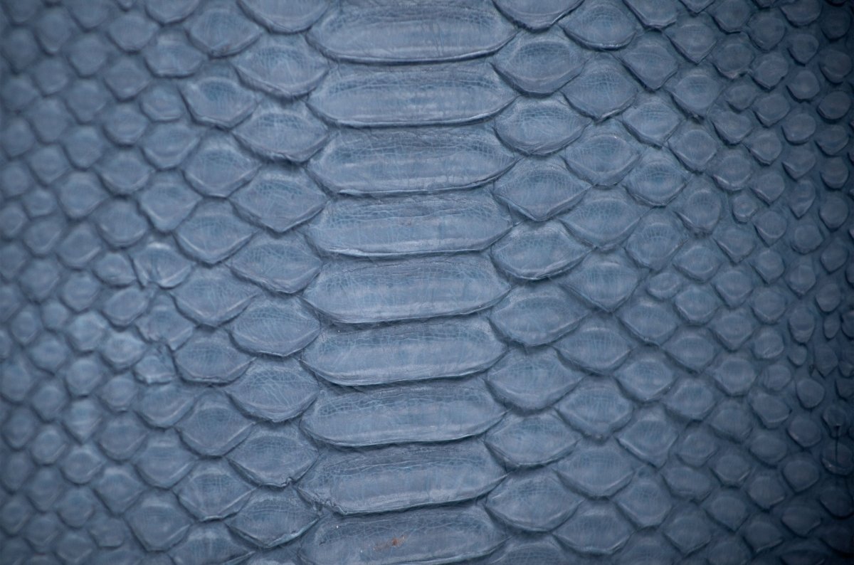 Neceser de piel para hombre Alberto piton azul - JA LEATHER