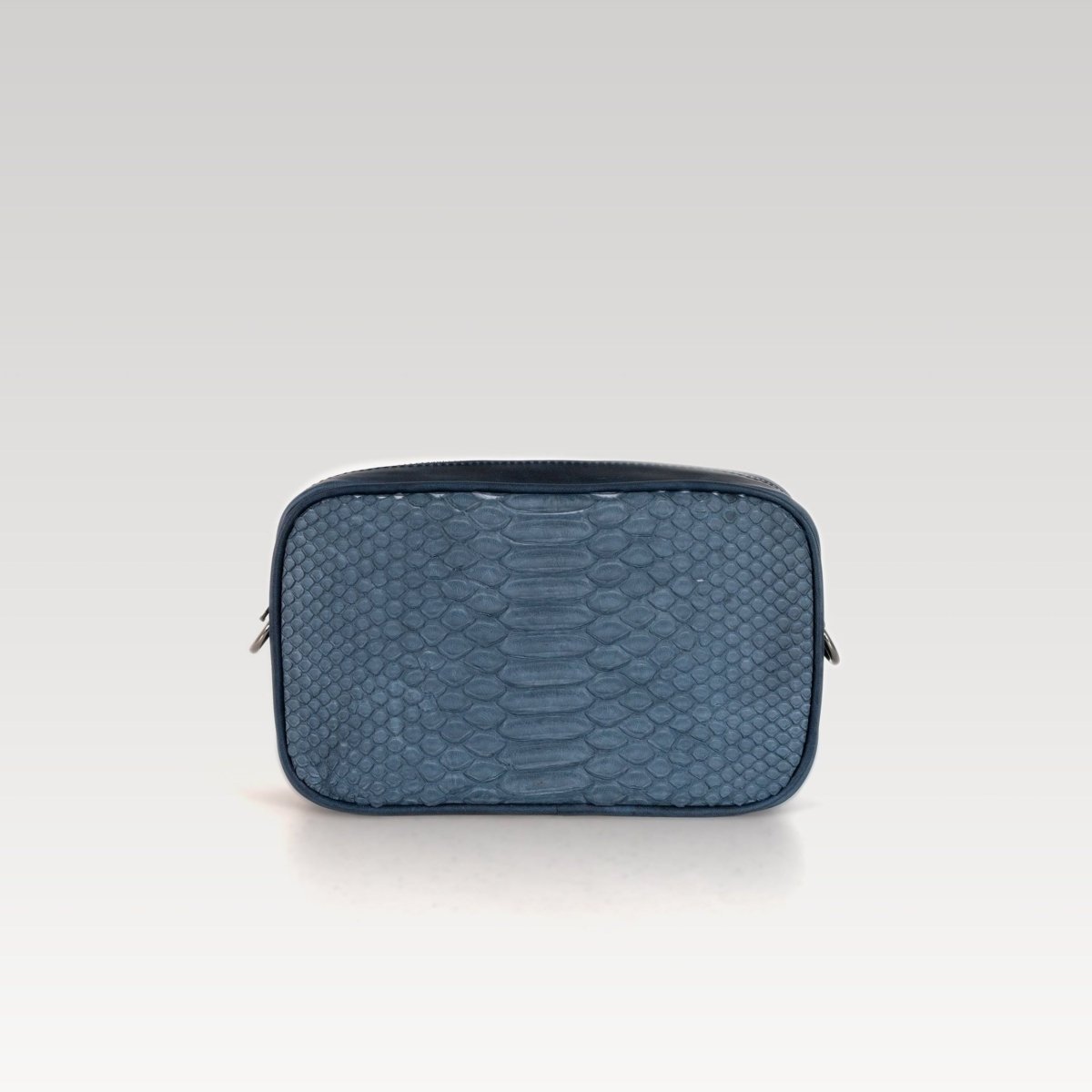 Neceser de piel para hombre Alberto piton azul - JA LEATHER