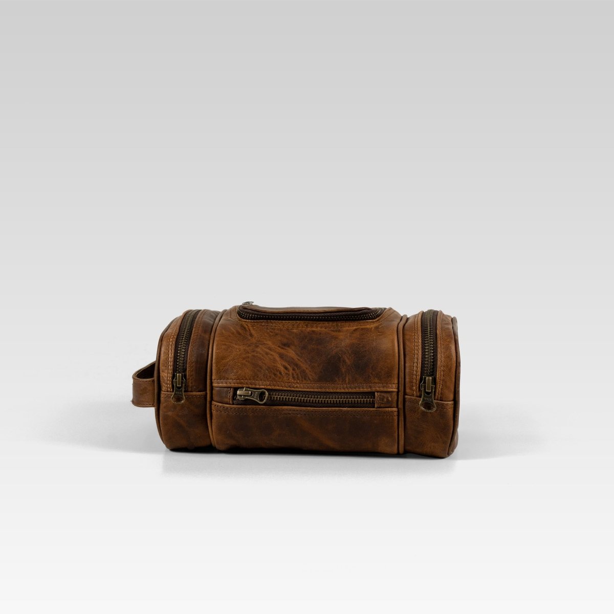 Neceser de piel para hombre cafe - JA LEATHER