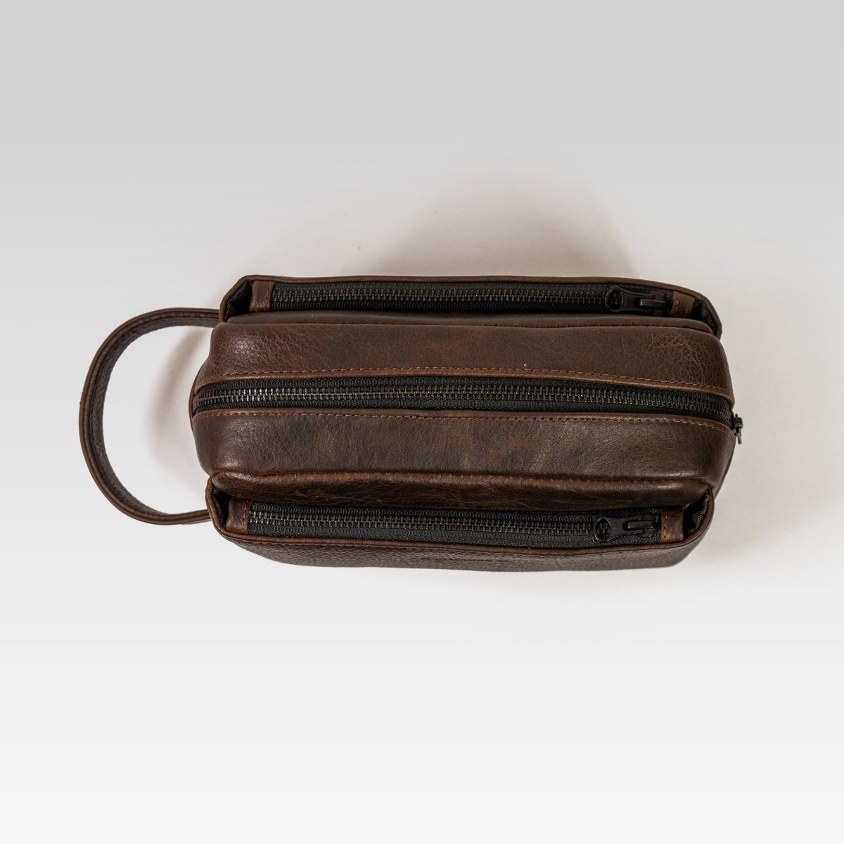 Neceser de piel para hombre Diego bisonte cafe - JA LEATHER