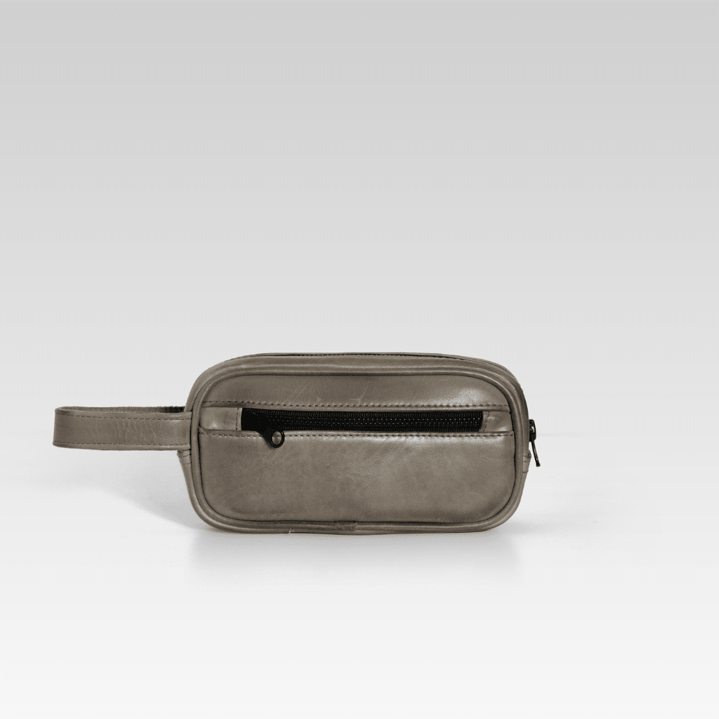 Neceser de piel para hombre Edgar cocodrilo gris - JA LEATHER
