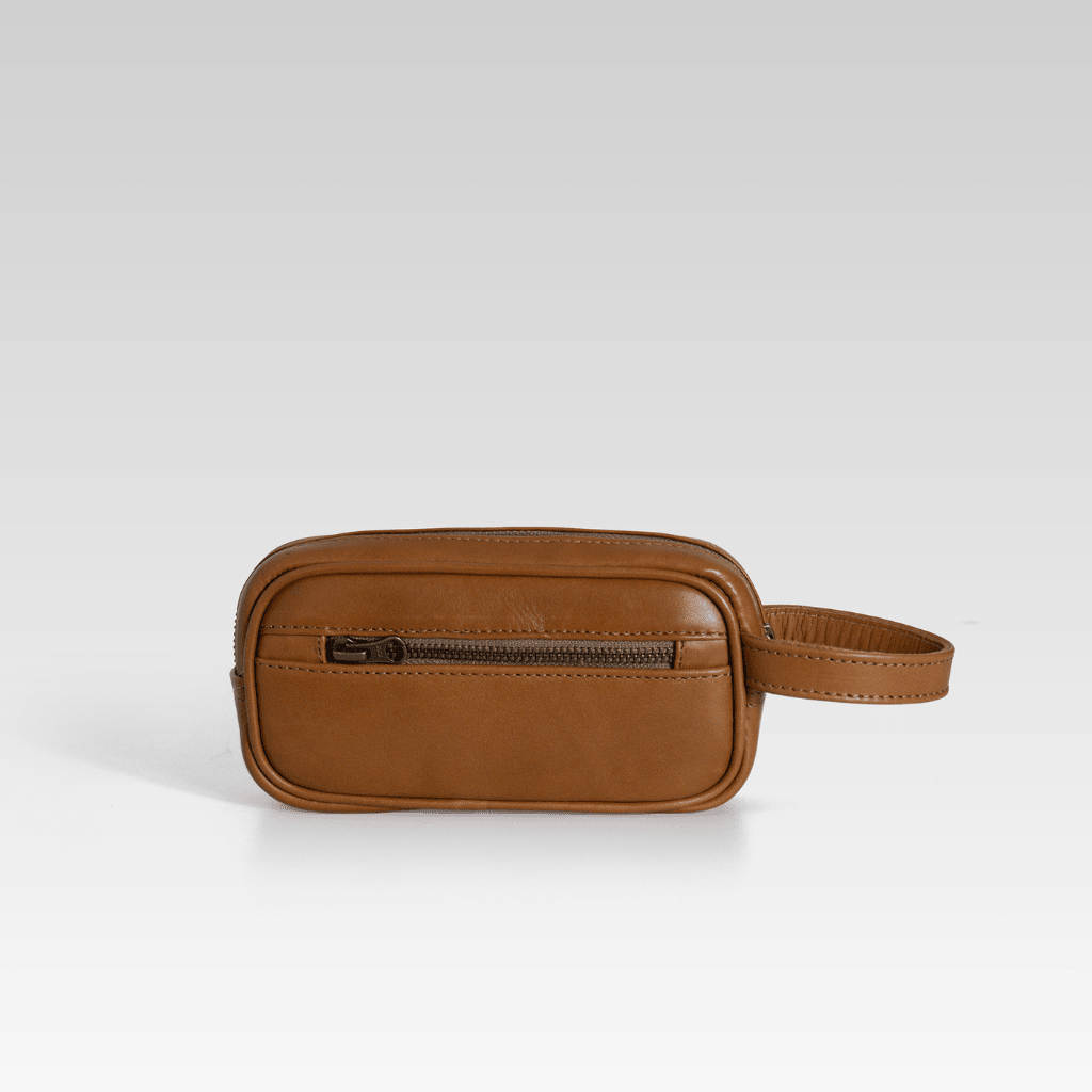 Neceser de piel para hombre Edgar cocodrilo miel - JA LEATHER