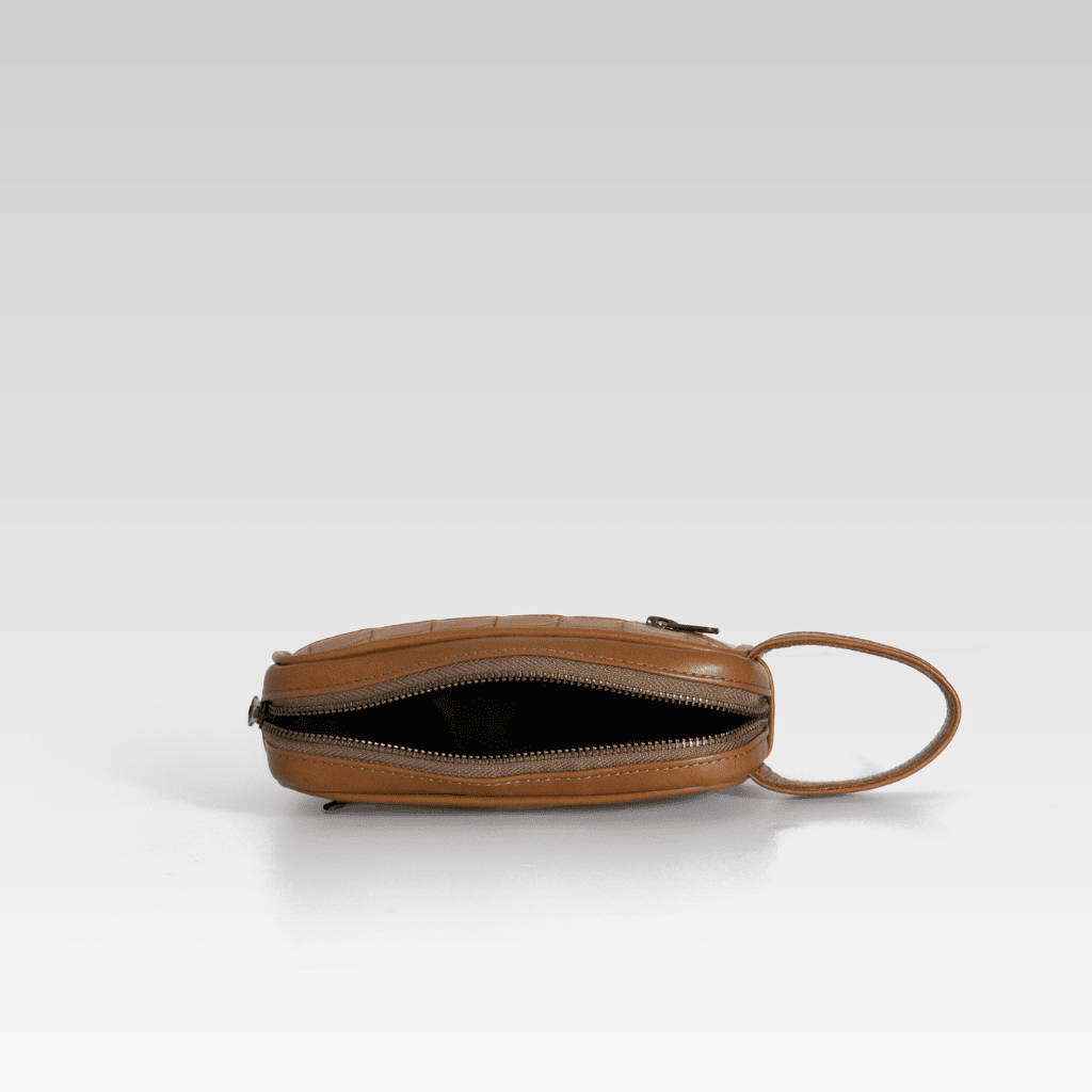 Neceser de piel para hombre Edgar cocodrilo miel - JA LEATHER
