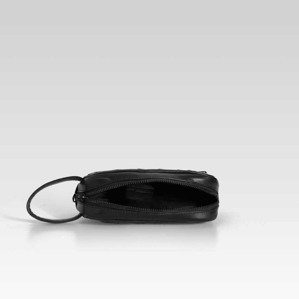 Neceser de piel para hombre Edgar cocodrilo negro - JA LEATHER