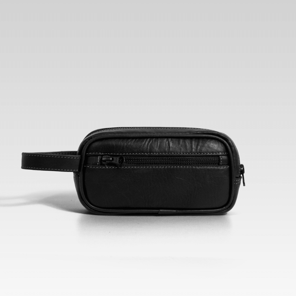 Neceser de piel para hombre Edgar cocodrilo negro - JA LEATHER