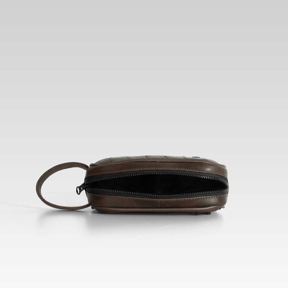 Neceser de piel para hombre mini Edgar Cocodrilo cafe - JA LEATHER