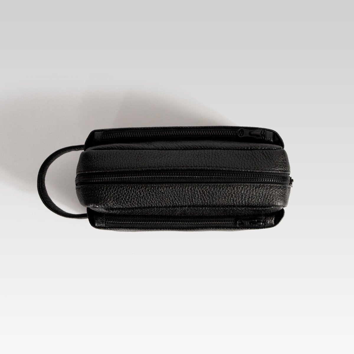 Neceser Diego en piel de res color negro - JA LEATHER