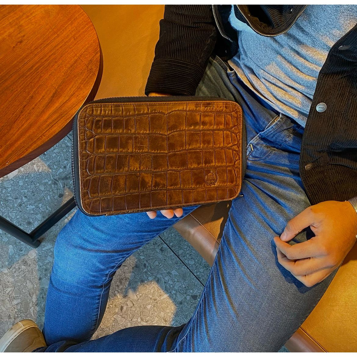 Neceser Organizador Caramell Cocodrilo grabado