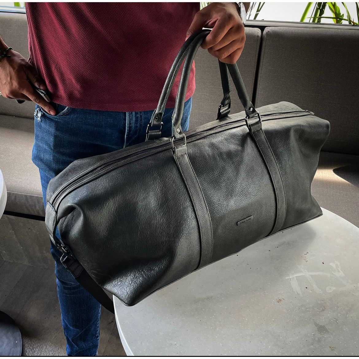 Travel Bag b003 Green - JA LEATHER